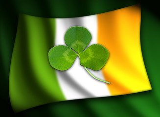 irland flagge mit kleeblatt
