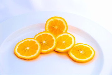 lemon slices on plate