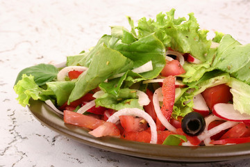 fresh salad and tomato