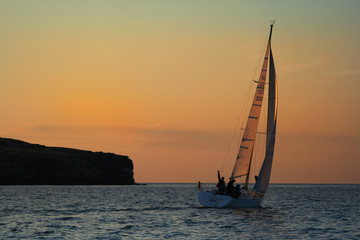 Fototapeta premium yacht near to an island
