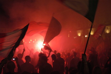 celebrating victory