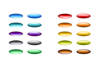 web buttons - 3d - bright ellipses