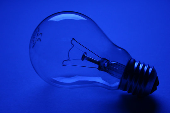light bulb with blue background