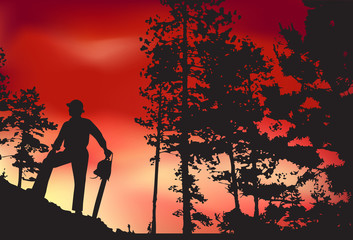Obraz premium landscape worker