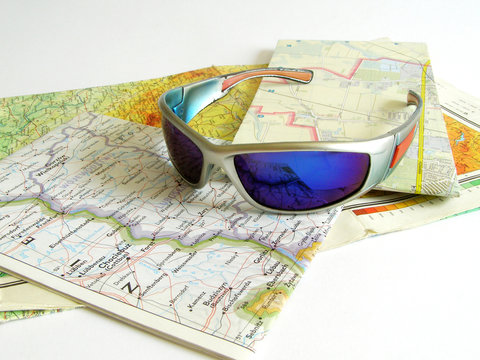 map and glasses