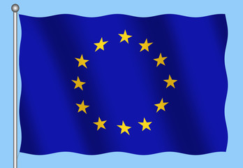 european flag waving