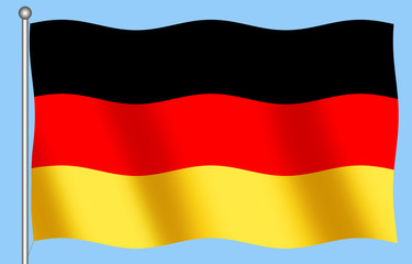 german flag on blue backgorund