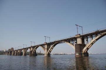 Fototapeta na wymiar bridge about river