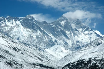 Fotobehang Lhotse oostelijke muur van de berg everest