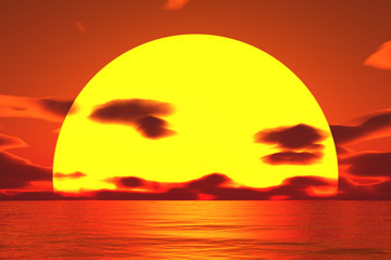 Fototapeta na wymiar very big sun