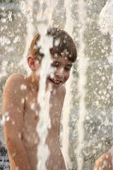 Boy in Waterfall