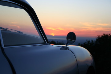 sunset old car