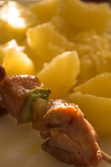 barbecue with potatoes