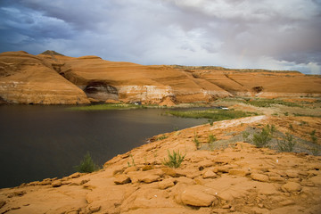 lake powell hills in storm