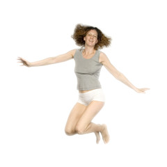 Fototapeta na wymiar femme sautant