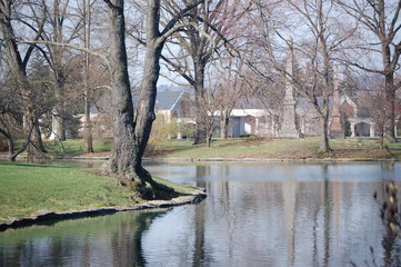 Fototapeta premium cemetery lake