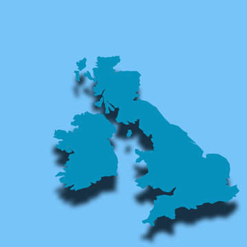 blue uk map outline