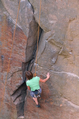 woman rock climber