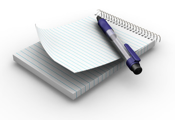 notepad and pen