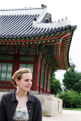 tourist at a korean temple