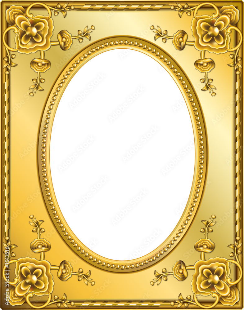 Wall mural frame gold - 3