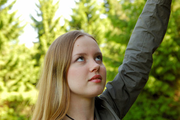 Fototapeta premium beautiful girl in park