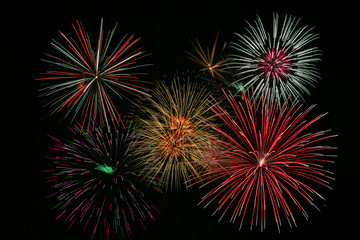 bright colorful fireworks