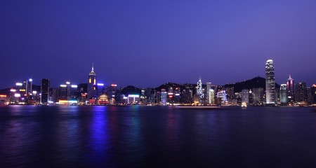 Fototapeta na wymiar Hong Kong Skyline w nocy