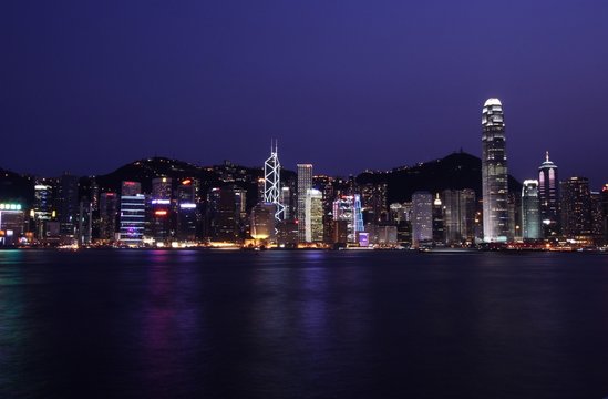 Hong Kong Skyline By Night