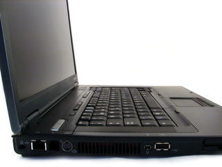 black laptop closeup