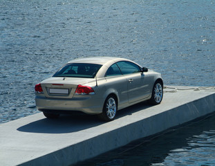 car parked on a pier