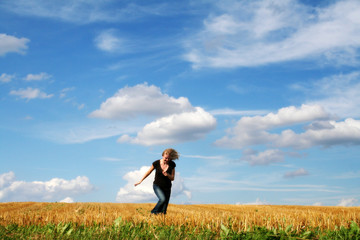 laufen auf dem feld