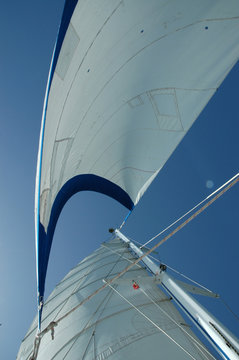 voiles d'un catamaran