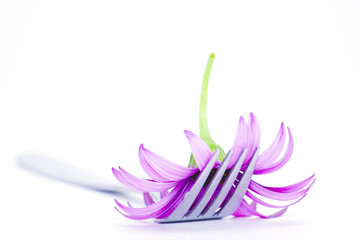 fork and flower