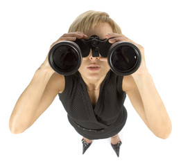 businesswoman with binoculars