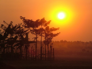 coucher de soleil, cambodge