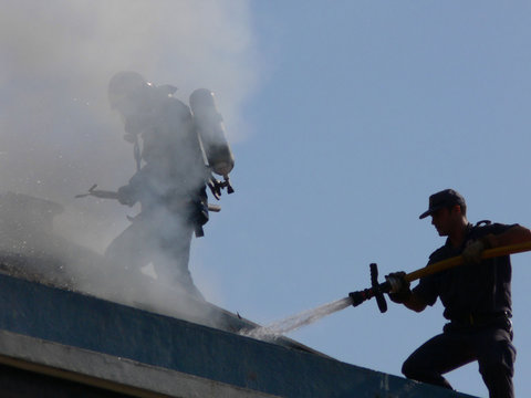 firemen at work