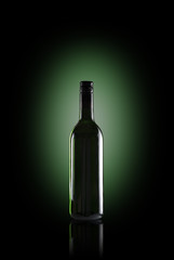 wine bottle with green backlighting