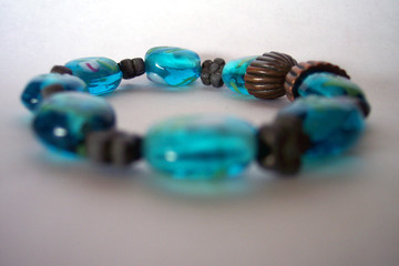 necklace with blue beads