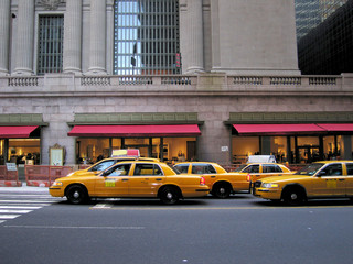 taxis in traffic