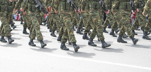 soldiers marching