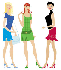 three ladies talking