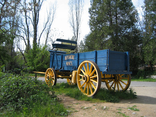 Fototapeta na wymiar blue wagon