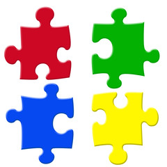 basic colors jigsaw pieces