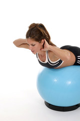 woman working out on exercise ball 4