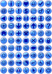 web icons in dark blue