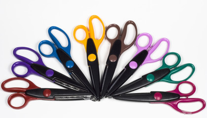 colorful craft scissors fan