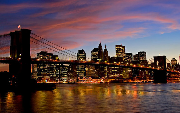 Fototapeta brooklyn bridge and manhatten