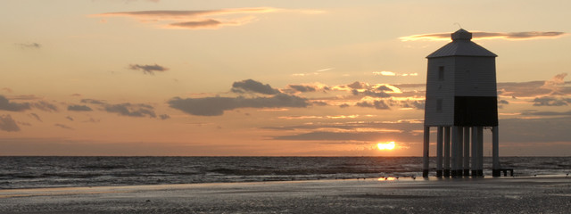 burnham lighthouse at sunset