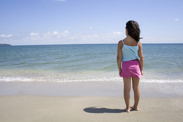 little girl and beach